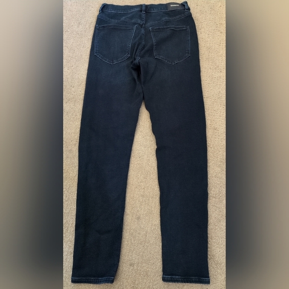 Express Skinny High Rise Dark Wash Regular Length Denim/ Jeans - Picture 9 of 12
